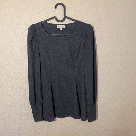 Status Tops - Status By Chenault Gray Long Sleeve Top Size XS